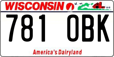 WI license plate 781OBK