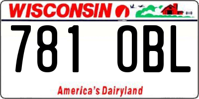 WI license plate 781OBL