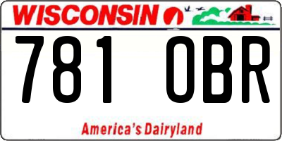WI license plate 781OBR
