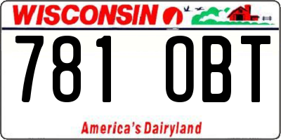 WI license plate 781OBT