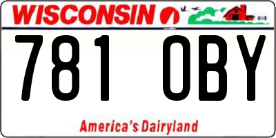 WI license plate 781OBY