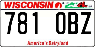 WI license plate 781OBZ