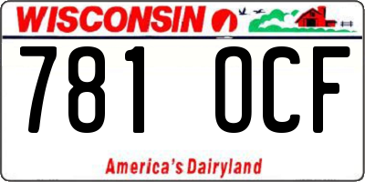 WI license plate 781OCF