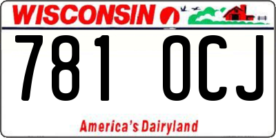 WI license plate 781OCJ
