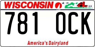 WI license plate 781OCK