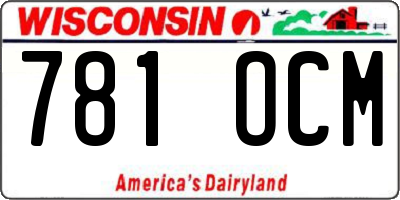 WI license plate 781OCM