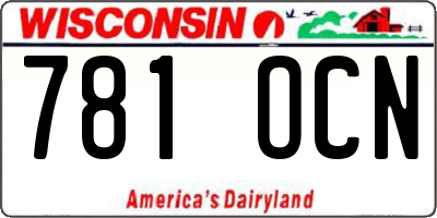 WI license plate 781OCN