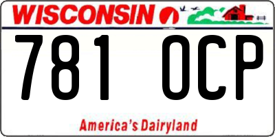 WI license plate 781OCP