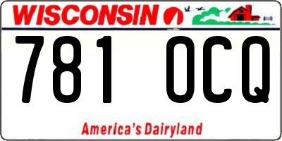 WI license plate 781OCQ