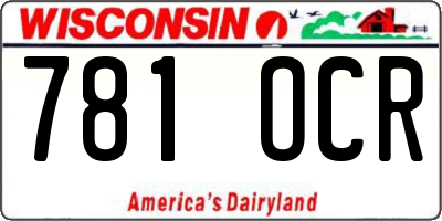 WI license plate 781OCR