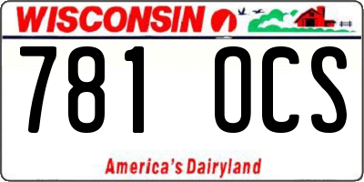 WI license plate 781OCS