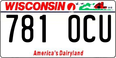 WI license plate 781OCU