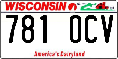 WI license plate 781OCV