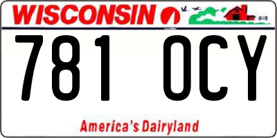 WI license plate 781OCY