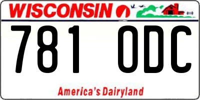 WI license plate 781ODC