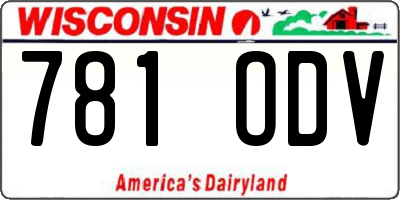 WI license plate 781ODV