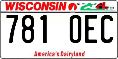 WI license plate 781OEC