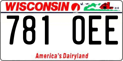 WI license plate 781OEE