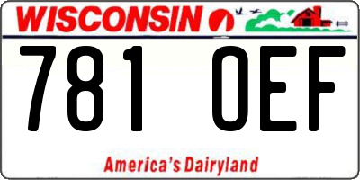 WI license plate 781OEF