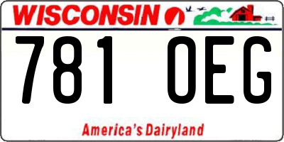 WI license plate 781OEG