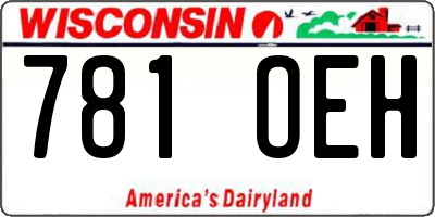 WI license plate 781OEH