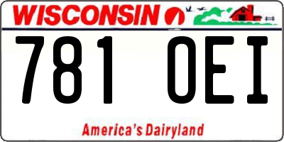 WI license plate 781OEI