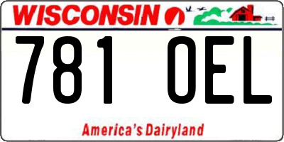 WI license plate 781OEL