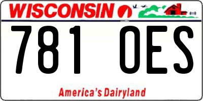 WI license plate 781OES