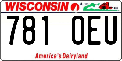 WI license plate 781OEU