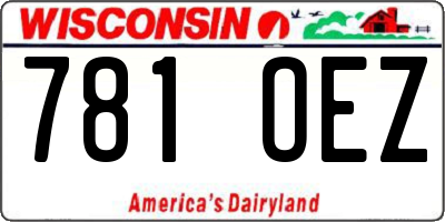 WI license plate 781OEZ