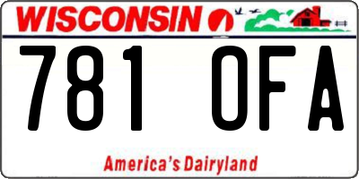 WI license plate 781OFA