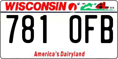 WI license plate 781OFB
