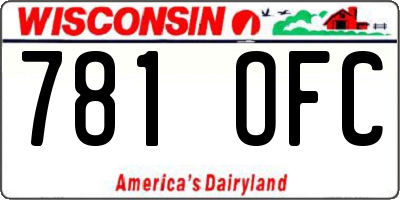 WI license plate 781OFC
