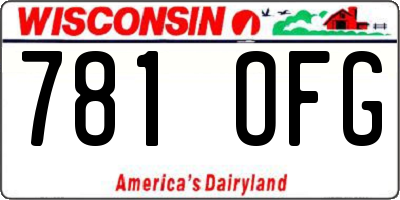 WI license plate 781OFG