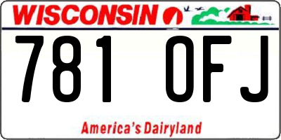 WI license plate 781OFJ