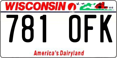 WI license plate 781OFK