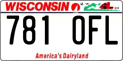 WI license plate 781OFL