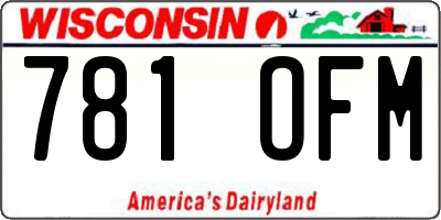 WI license plate 781OFM