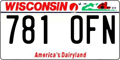 WI license plate 781OFN