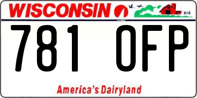 WI license plate 781OFP