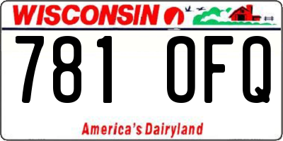 WI license plate 781OFQ