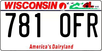 WI license plate 781OFR