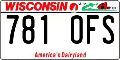 WI license plate 781OFS