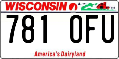 WI license plate 781OFU