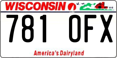 WI license plate 781OFX