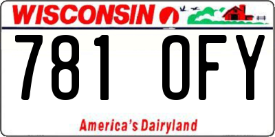 WI license plate 781OFY
