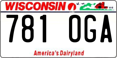 WI license plate 781OGA