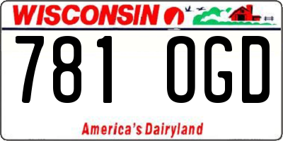 WI license plate 781OGD