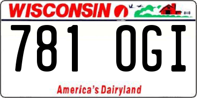 WI license plate 781OGI