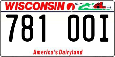 WI license plate 781OOI